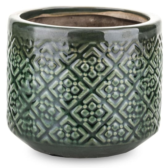 Zielona osłonka na doniczkę z ceramiki Gmold Ø11,5 cm Duwen