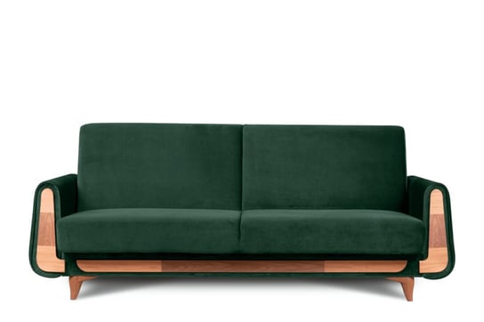 Zielona sofa rozkładana welur GUSTAVO Konsimo
