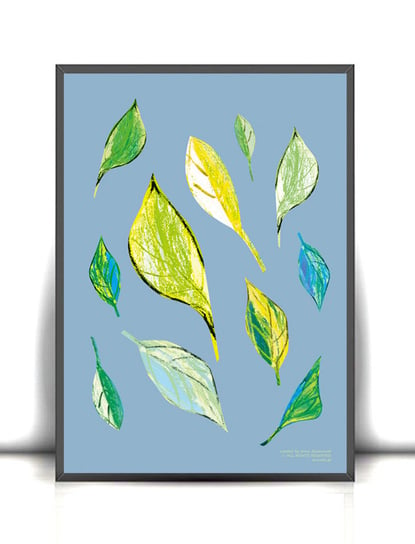 zielone liście plakat A4 Annasko