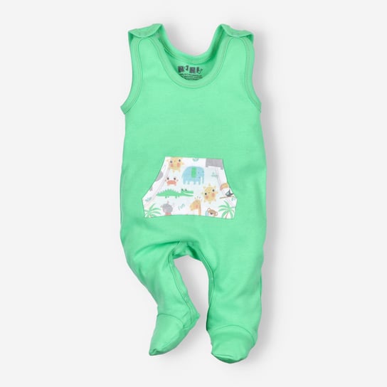 Zielone śpiochy niemowlęce SAWANNA z bawełny organicznej dla chłopca-68 NINI
