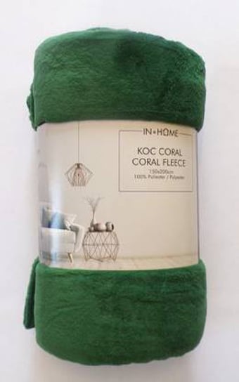 Zielony koc dla dorosłych i dzieci 150x200 z puszystej tkaniny Coral, miękki i przyjemny w dotyku Carbotex