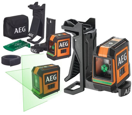 Zielony laser krzyżowy samopoziomujący z uchwytem w etui IP54 CLG220-K AEG AEG