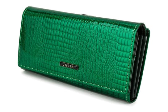Zielony piękny damski portfel skórzany Julia Rosso bigiel F65 zielony Julia Rosso