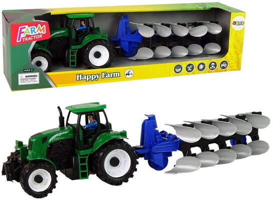 Zielony Traktor z Pługiem Farma Import LEANToys Inna marka