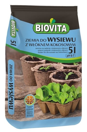 Ziemia do wysiewu nasion z włóknem kokosowym BIOVITA 5L BIOVITA