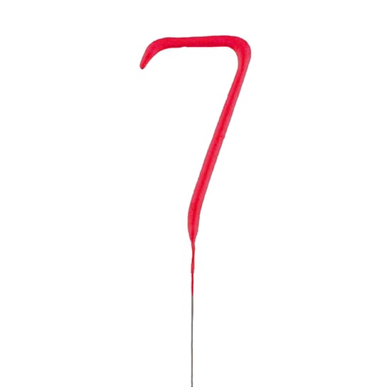 Zimne ognie sztuczne cyfra numer 7 liczba siedem czerwona świeczka na tort Inna marka