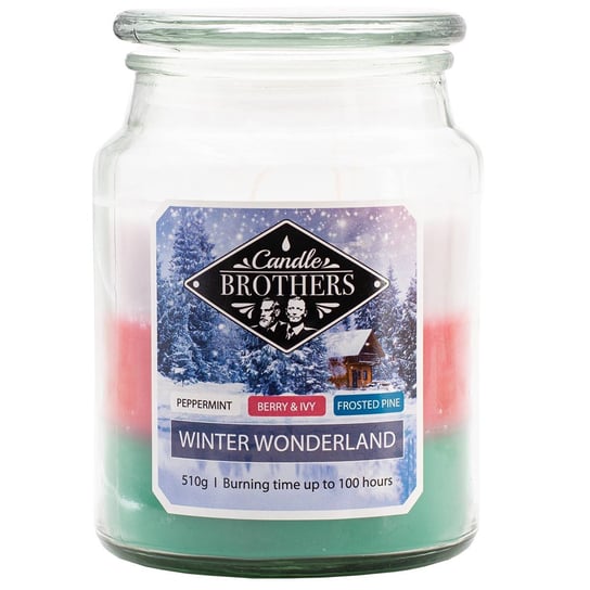 Zimowa świeca zapachowa 3w1 duża w szkle Candle Brothers 510 g - Winter Wonderland Inna marka