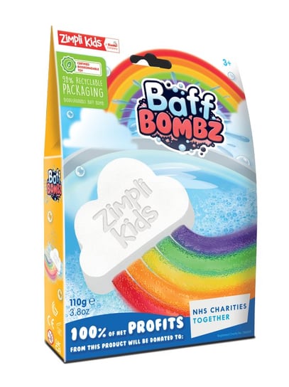 Zimpli Kids, Tęczowa chmurka do kąpieli zmieniająca kolor wody, Rainbow Baff Bombz Zimpli