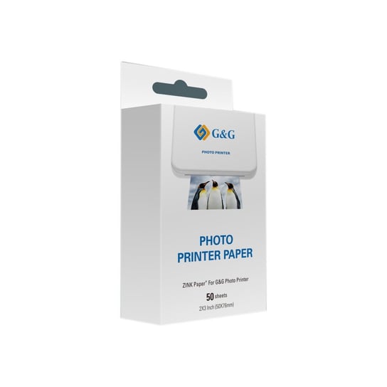 ZINK Papier fotograficzny GG-ZP023-50 do drukarek Canon, G&G, Huawei, HP, Polaroid, Xiaomi (50 mm x 76 mm; 50 szt) Zamiennik/inny