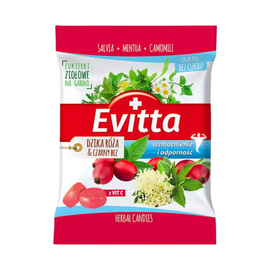 Ziołowe cukierki bez cukru z witaminą C o smaku dzikiej róży Evitta Inny producent