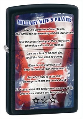 Zippo, Zapalniczka, Military Wife's Prayer, Black Matte Zippo