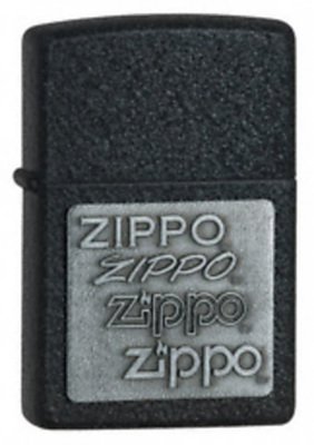 Zippo, Zapalniczka, Pewter Emblem, Black Crackle Zippo