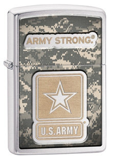 Zippo, Zapalniczka, US Army-Army Strong, Emblem Brushed Chrome Zippo