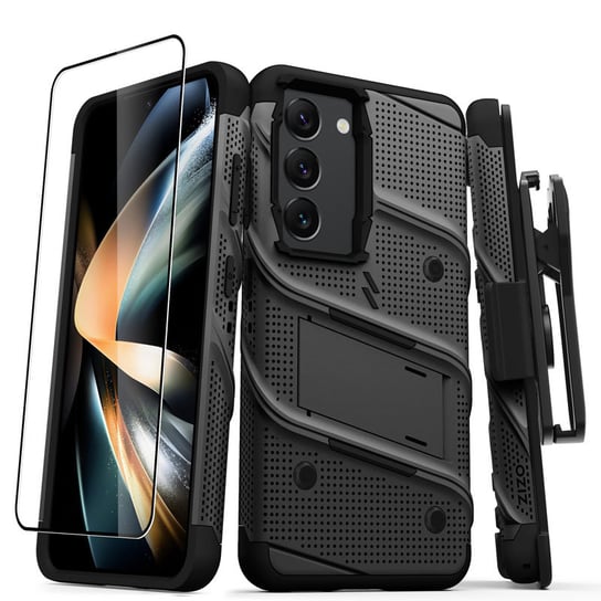 ZIZO BOLT Series - Pancerne etui Samsung Galaxy S23 ze szkłem 9H na ekran + uchwyt z podstawką (czarny) Zizo