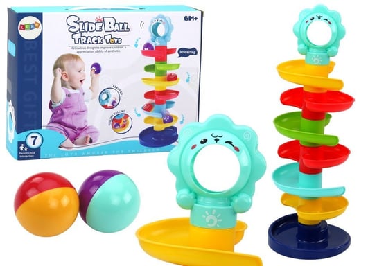 Zjeżdżalnia Tor Dla Kulek Spiralna Wieża Kolorowa Lean Toys