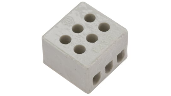 Złączka gwintowa porcelanowa 2,5mm2 3-tory biała ZPA 3-2.5 44233516 Simet