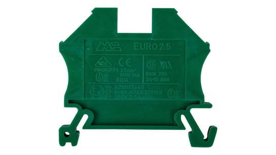 Złączka szynowa 2-przewodowa 2,5mm2 zielona EURO 43408GR EM GROUP