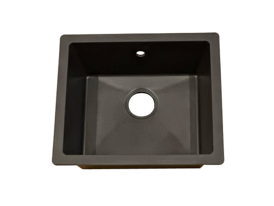 Zlewozmywak jednokomorowy czarny, nakładany, 53 x 46 cm, kwarc IdealStones