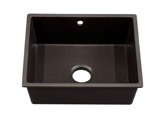 Zlewozmywak jednokomorowy czarny, nakładany, 54 x 44 cm, kwarc IdealStones
