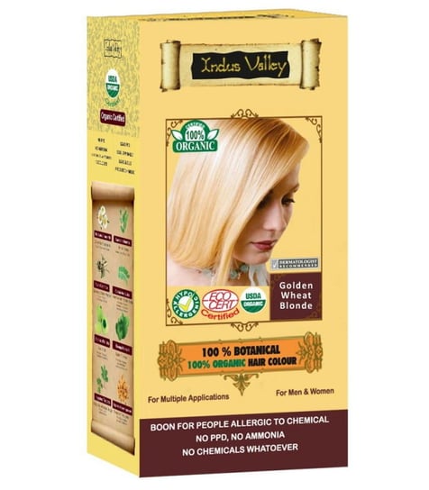 Złocisty Blond - Ziołowa farba z henną w 100% naturalna 120 g Indus Valley Indus Valley