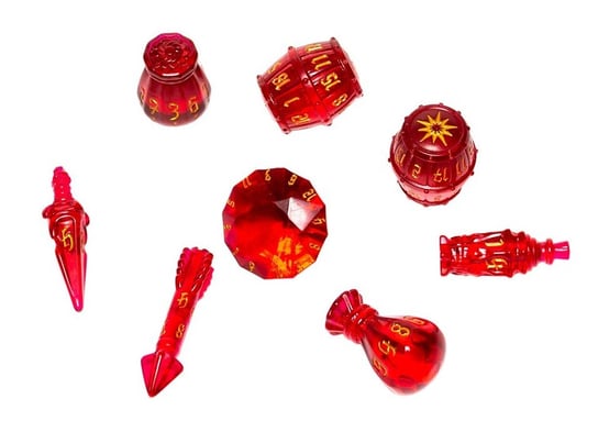 Złodziej - Zawadiacki karmazyn (Czerwone), komplet kości RPG, PolyHero PolyHero