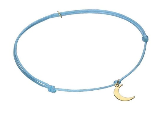 Złota bransoletka 333 sznurkowa niebieska z księżycem 0,26g Lovrin