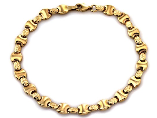 Złota bransoletka 375 błyszcząca segmentowana Lovrin