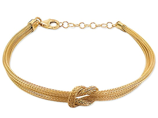 Złota bransoletka 585 subtelna łańcuszkowa podwójna z węzełkiem Lovrin
