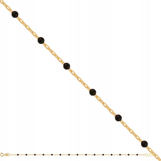 ZŁOTA Bransoletka Damska Na Nogę 585 25 cm 0.96 g Rodium Rodium