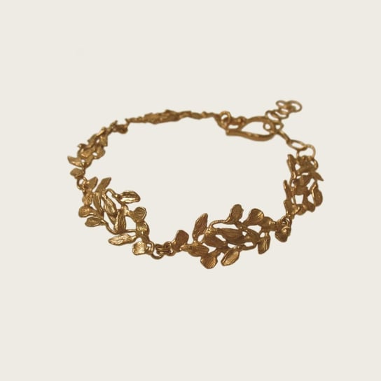 Złota bransoletka z listków- Jagoda KOS jewellery
