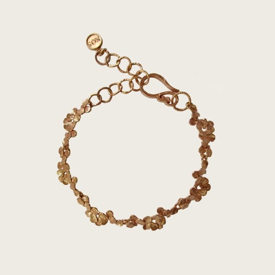 Złota bransoletka z płatków- Jabłonka KOS jewellery
