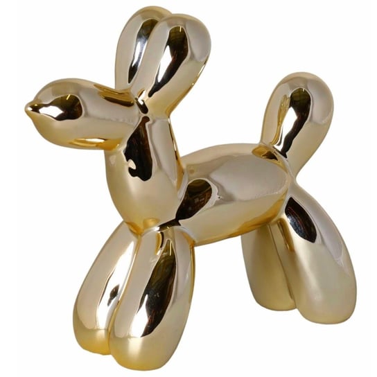 Złota Figurka Ceramiczna, Pies Aja18 Cm Duwen