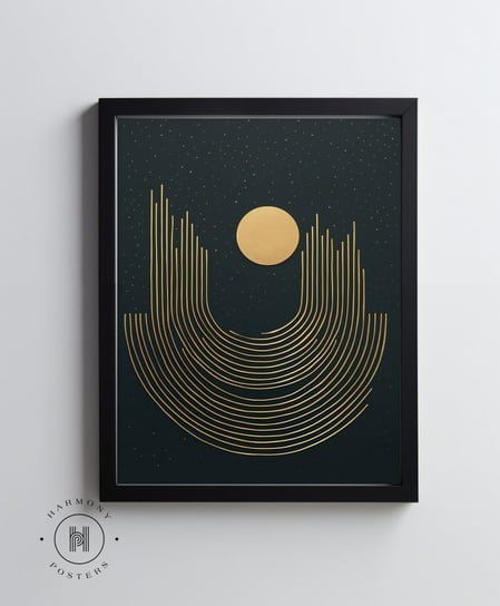 Złota geometria - 50x70 cm - Bez ramy Harmony Posters