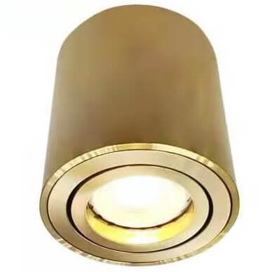 Złota lampa sufitowa Mini metalowa tuba downlight do pokoju Auhilon