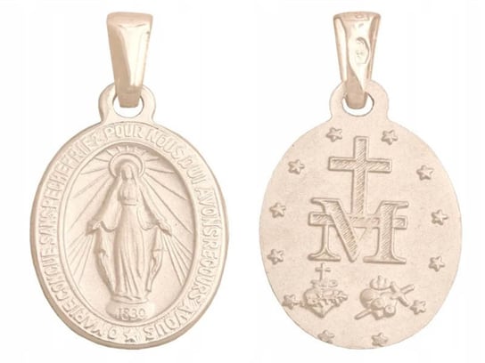 Złota przywieszka 585 owalny Medalik szkaplerz z białego złota 2,15g Lovrin