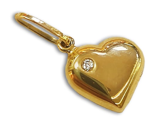 Złota przywieszka 585 serce z jedną małą cyrkonią Lovrin