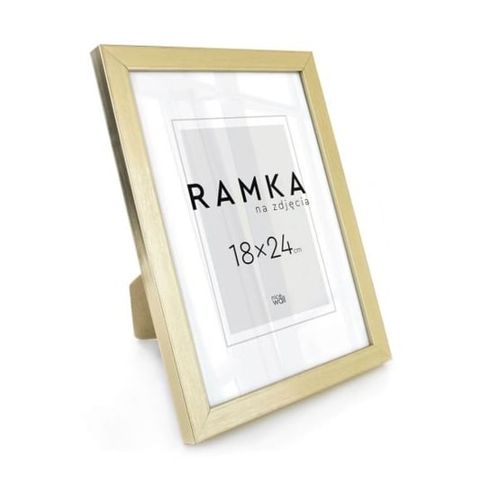 Złota Ramka z podpórką na zdjęcie 18x24 cm Ramki na zdjęcia 24x18 cm Nice Wall