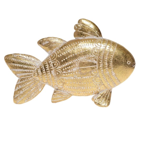 Złota ryba rzeźba pozłacana Hin 21x15 cm Duwen