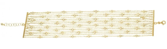 Złota szeroka bransoletka z cyrkoniami Rosanto