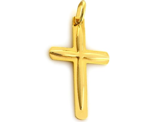 Złota zawieszka 333 z ornamentem krzyża na chrzest Lovrin