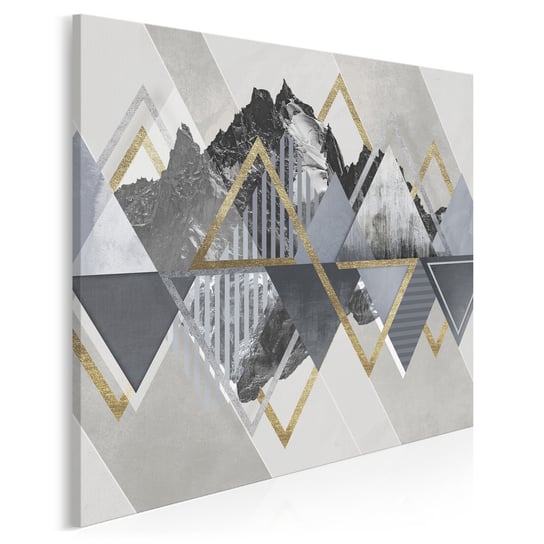 Złote góry - nowoczesny obraz na płótnie - 80x80 cm VAKU-DSGN Nowoczesne obrazy