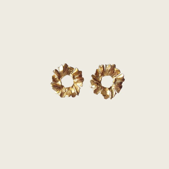 Złote kolczyki- Rumianki KOS jewellery