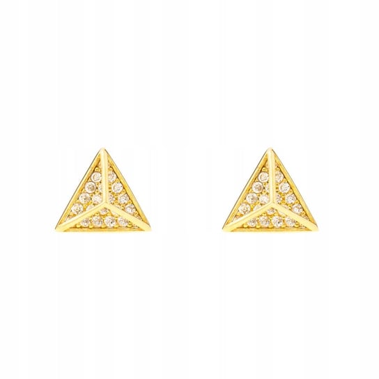 Złote Kolczyki Sztyfty Piramida z Cyrkoniami 333 Inna marka