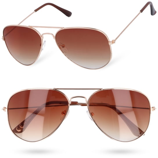 Złote Okulary Aviator Unisex z UV400 - Klasyka i Styl MORAMO