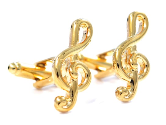 Złote spinki do mankietów - klucze wiolinowe U39 Modini