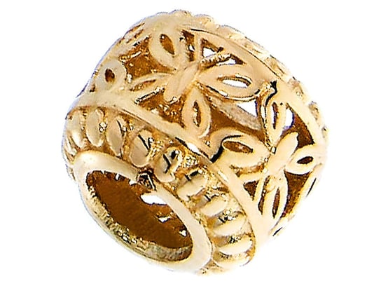 Złoty beads 585 ażurowa przywieszka ze złota 14kt do bransoletki z motylkami Lovrin