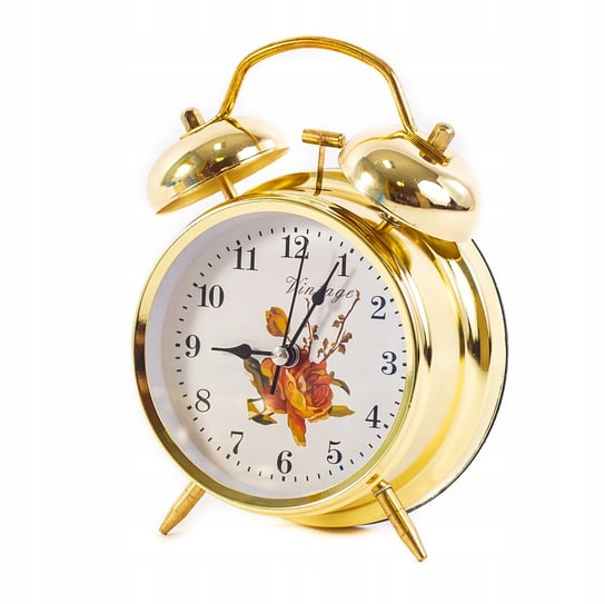 Złoty Budzik Zegar Z Alarmem 17Cm Różne Wzory Midex