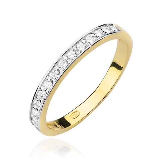 Złoty delikatny pierścionek obrączka z brylantami Glamour : ROZMIAR PIERŚCIONKA - ZŁOTO - 8, Złoto - próba - próby 585 żółte GIORRE
