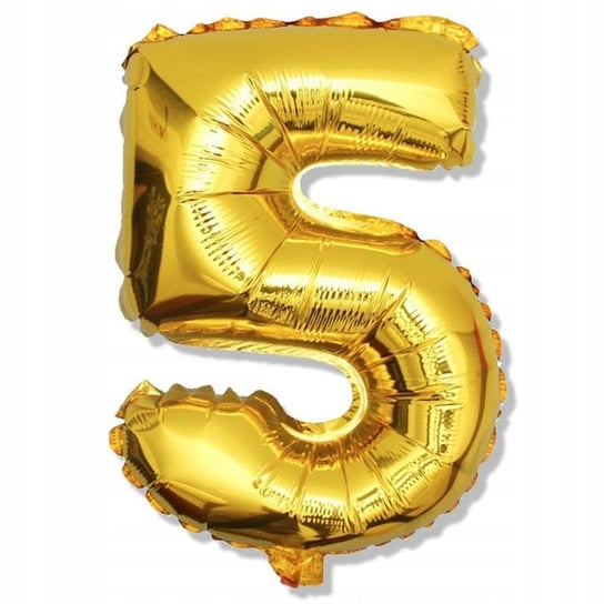 Złoty Duży Foliowy Balon Na Urodziny Cyfra 5 Inna marka