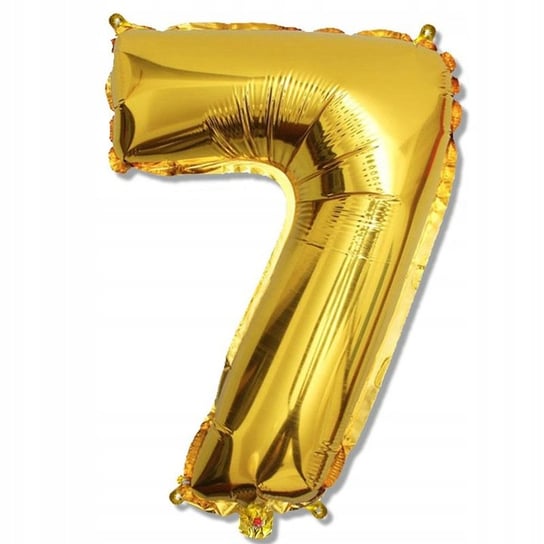 Złoty Duży Foliowy Balon Na Urodziny Cyfra 7 Inna marka